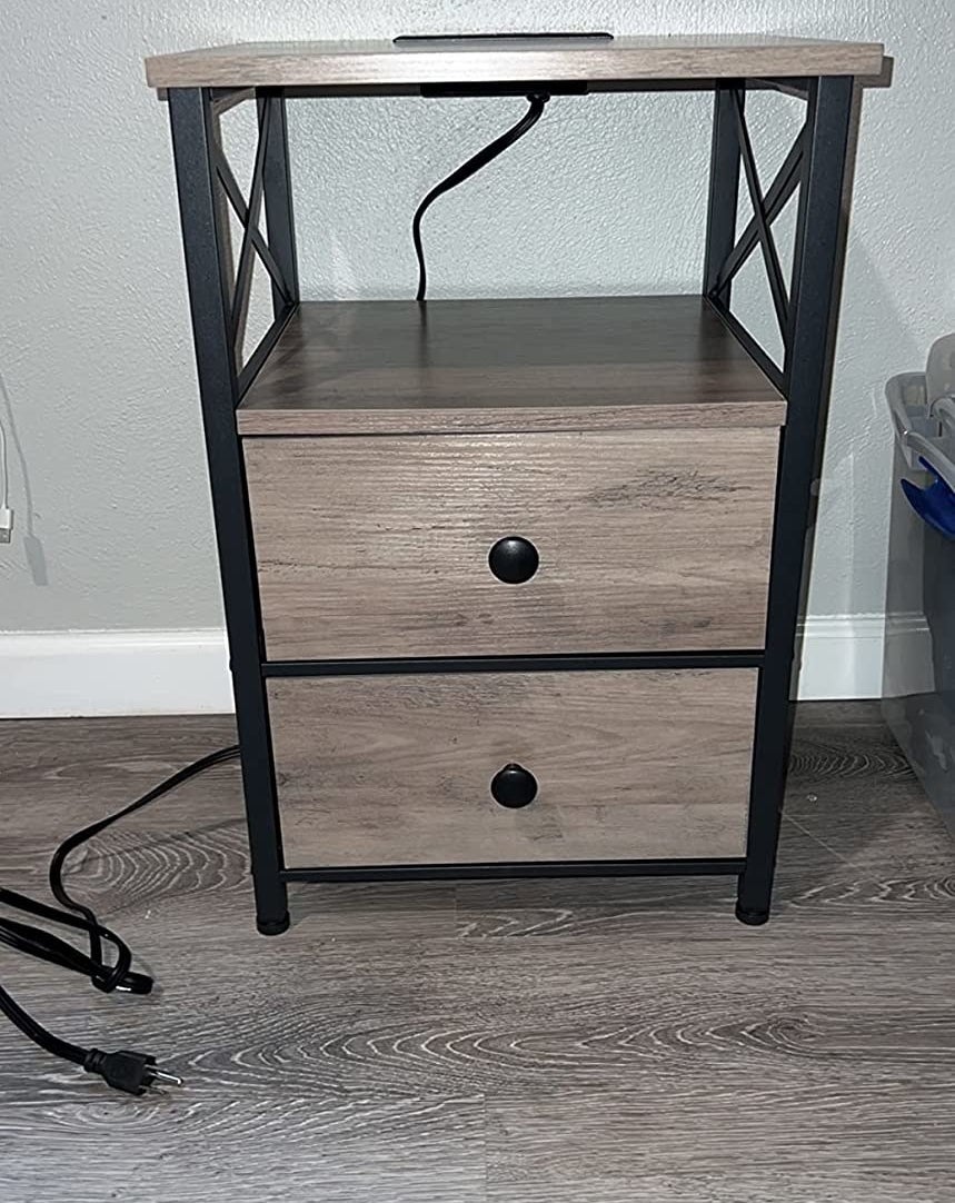 A reviewer&#x27;s photo of the nightstand