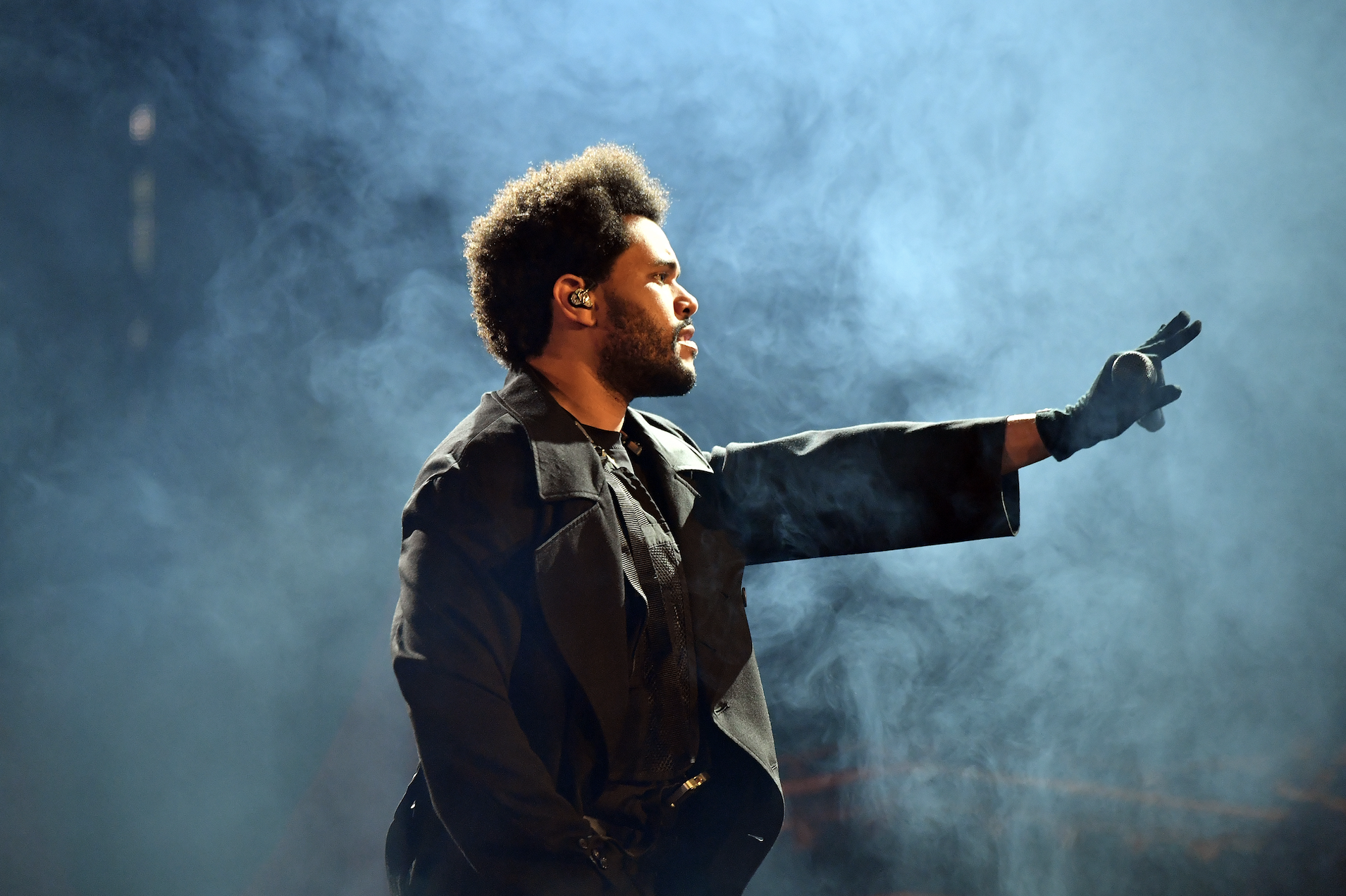 The Weeknd performing onstage