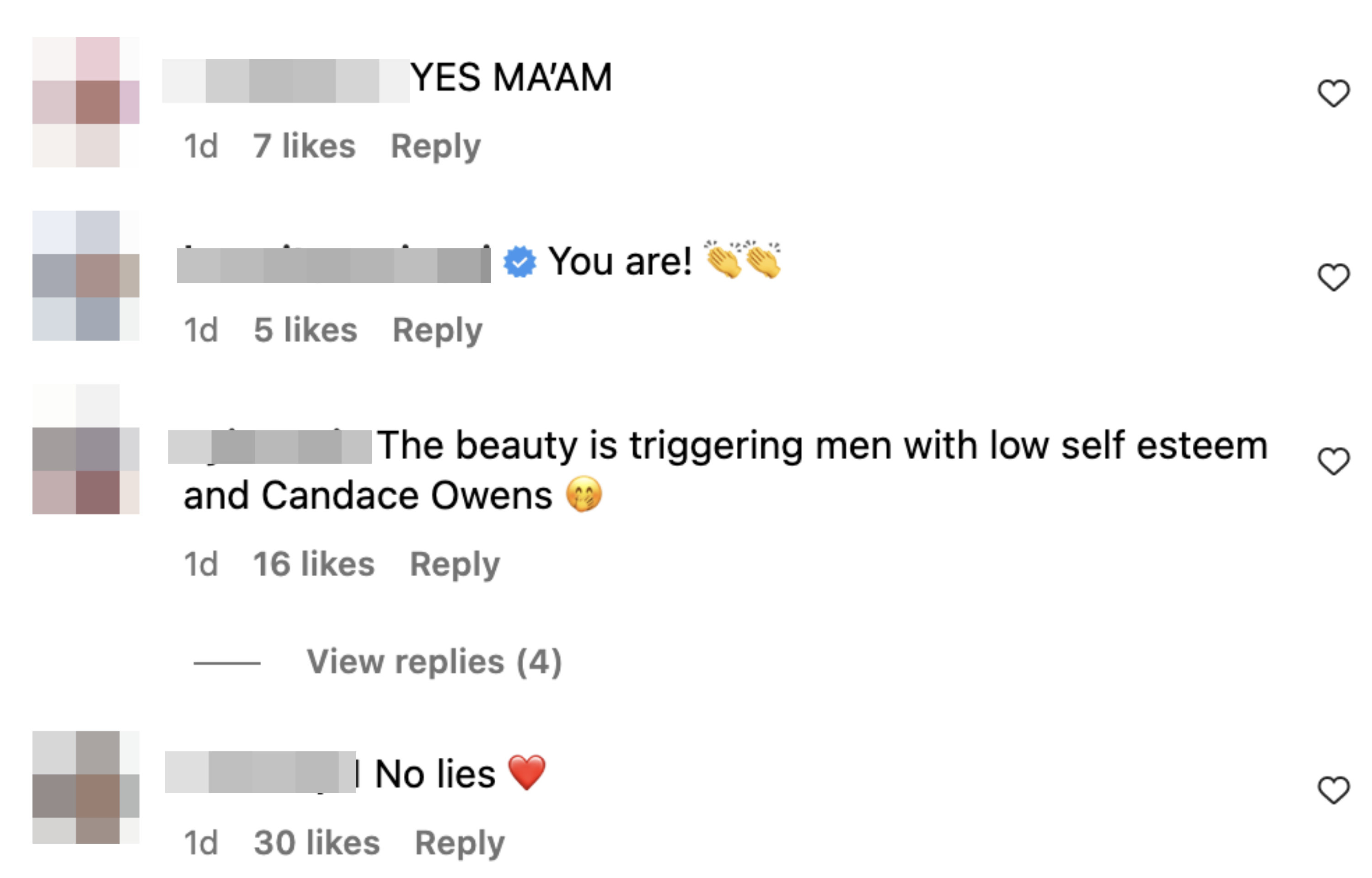One person said &quot;The beauty is triggering men with low self esteem and Candace Owens