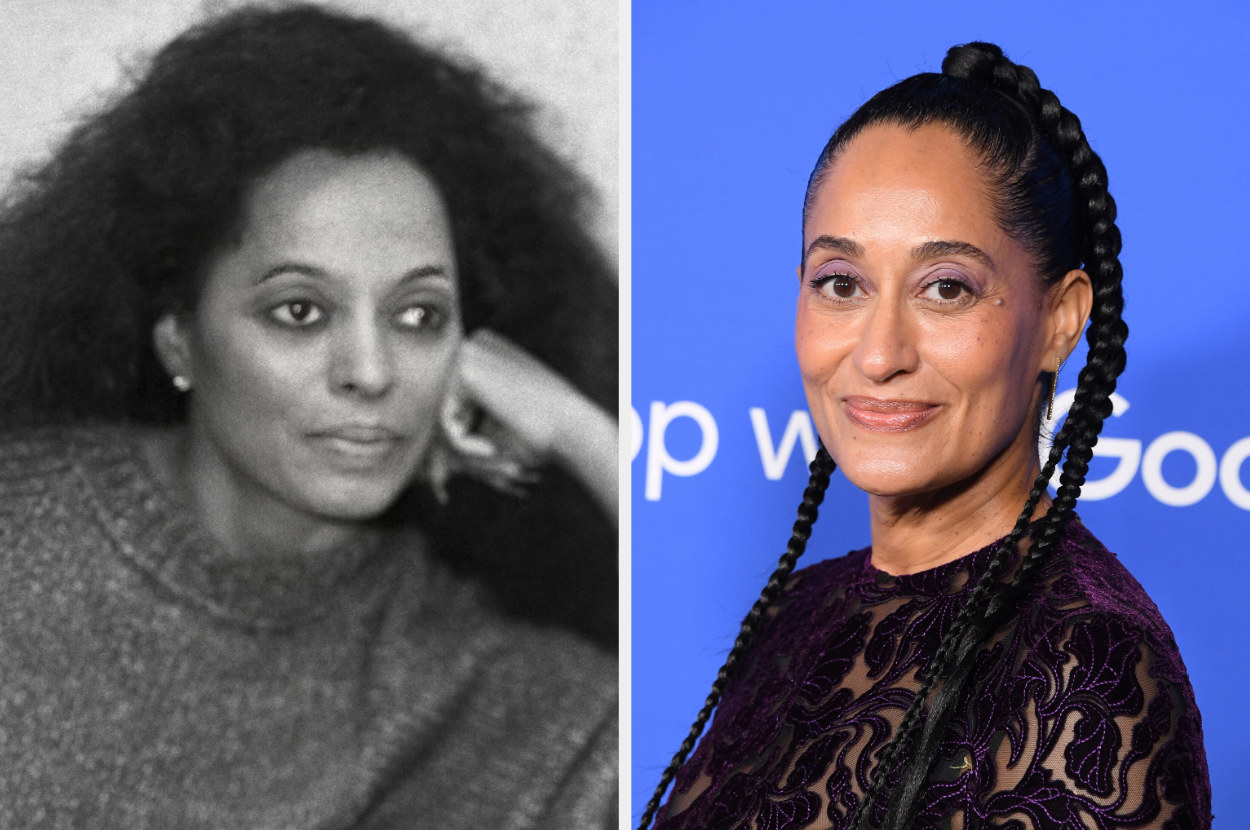 Side-by-side of FaceApp morph and Tracee Ellis Ross