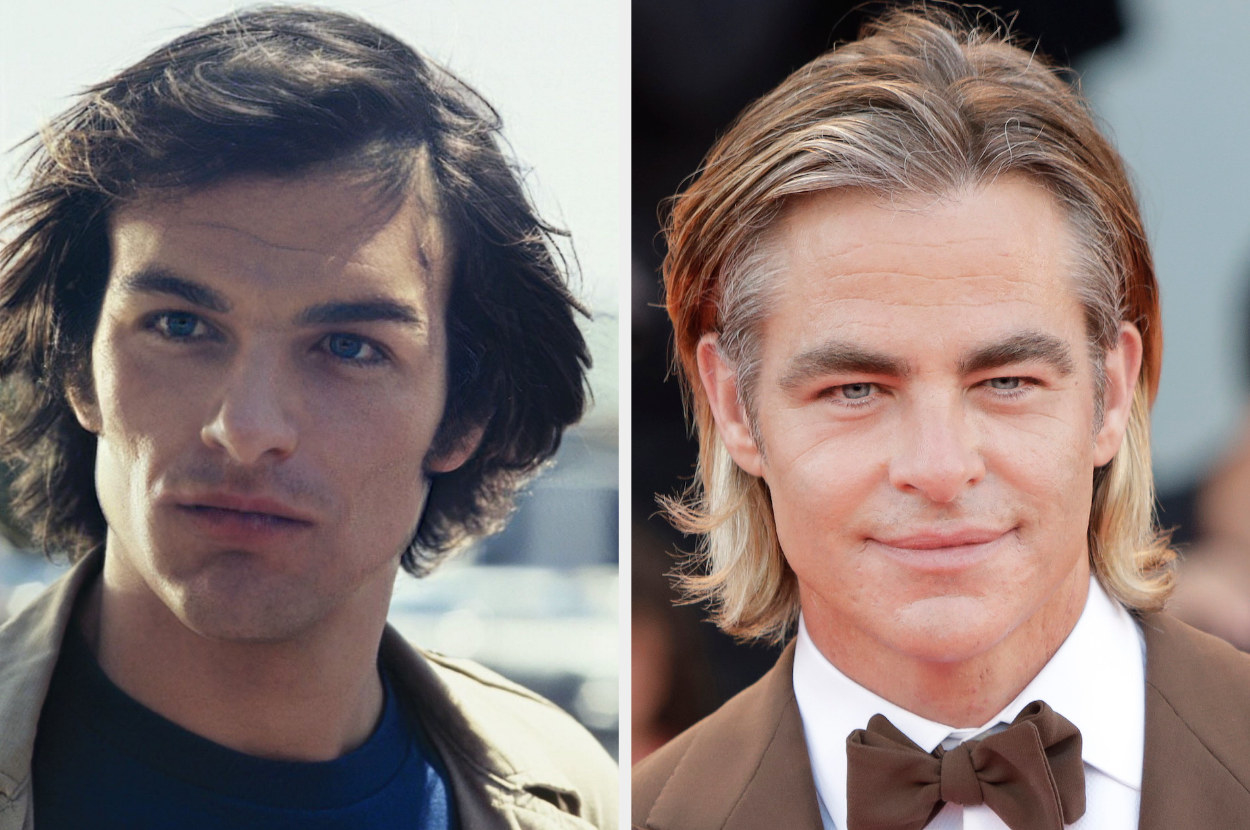 Side-by-side of FaceApp morph and Chris Pine