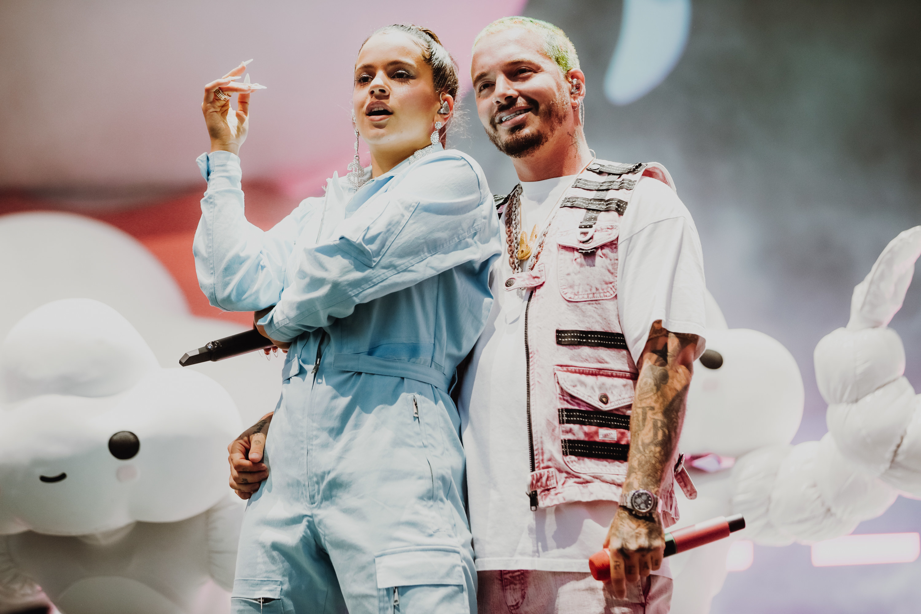 Two musicians onstage at Coachella