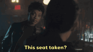 Woman going up to bar saying &quot;this seat taken?&quot;