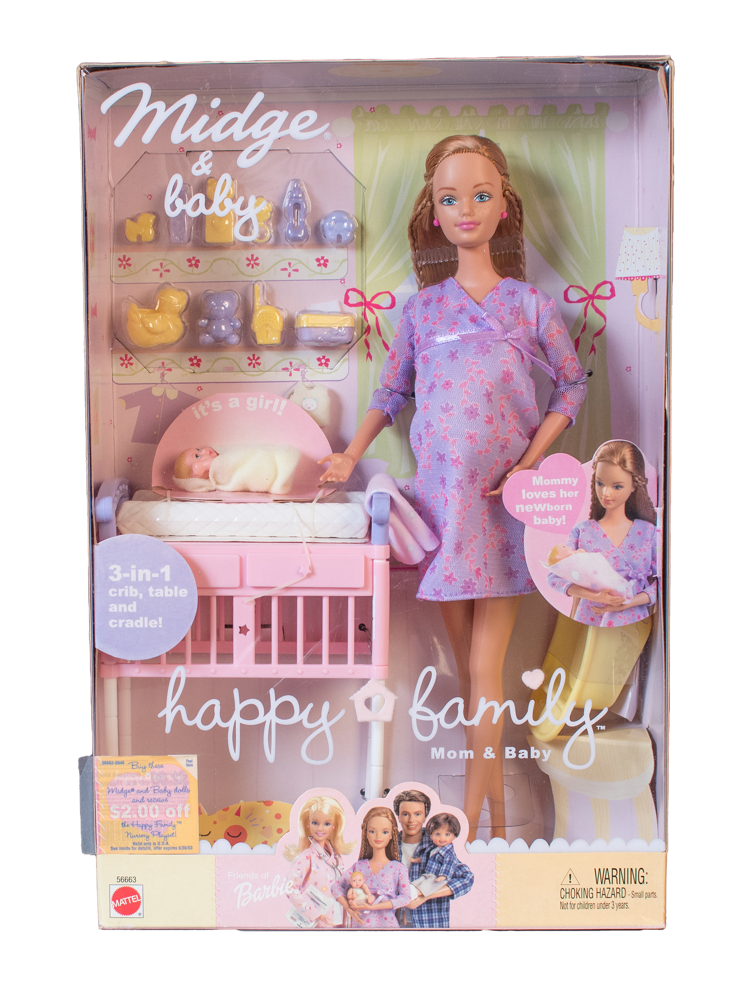 BARBIE HAPPY FAMILY PREGNANT MIDGE DOLL - NO BUMP, NO BABY