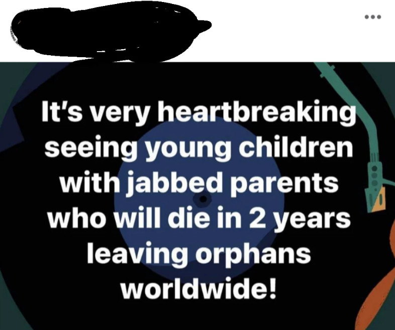 it's very heartbreaking seeing young children with jabbed parents who will die in 2 years leaving orphans worldwide