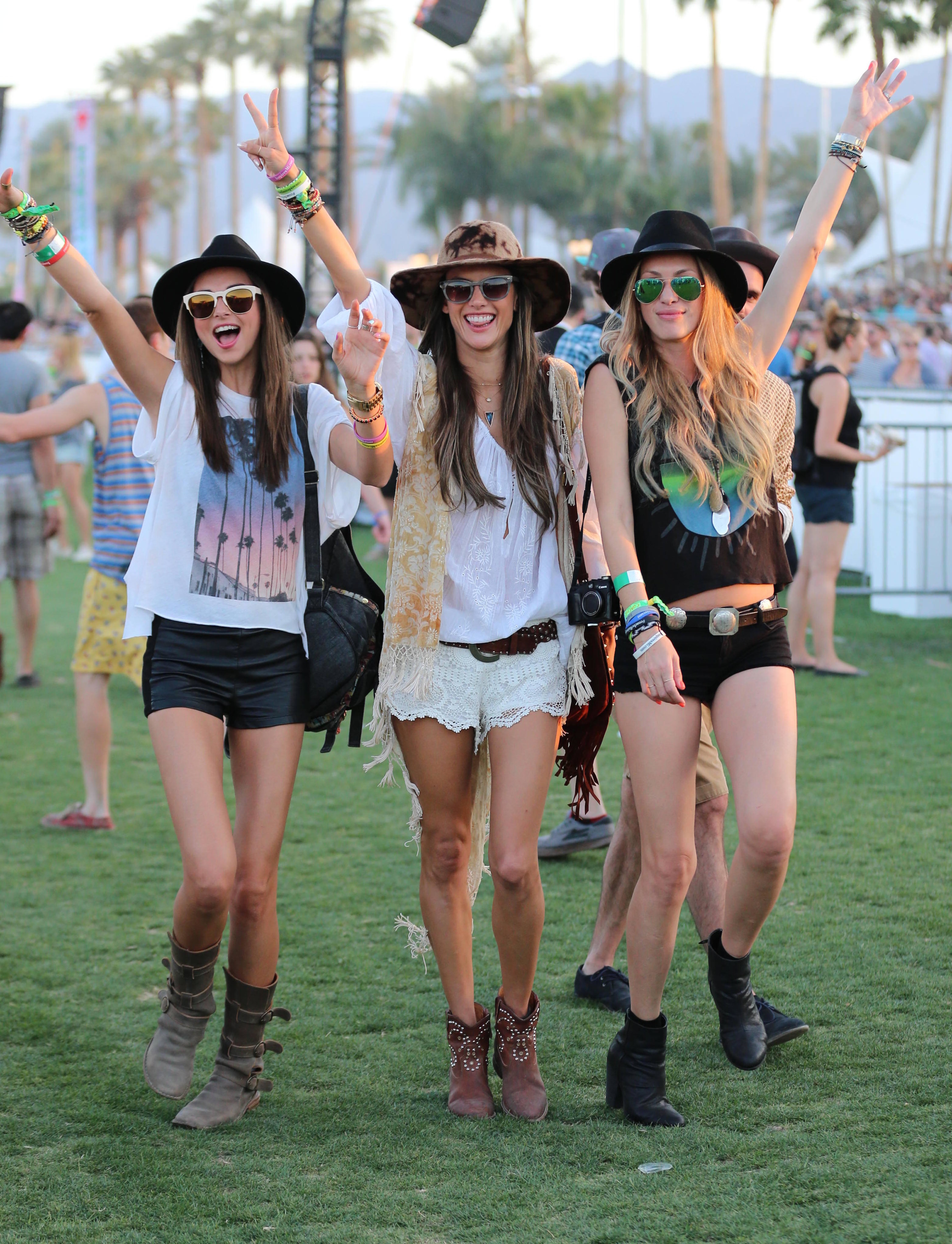 A group of women at an outdoor music festival