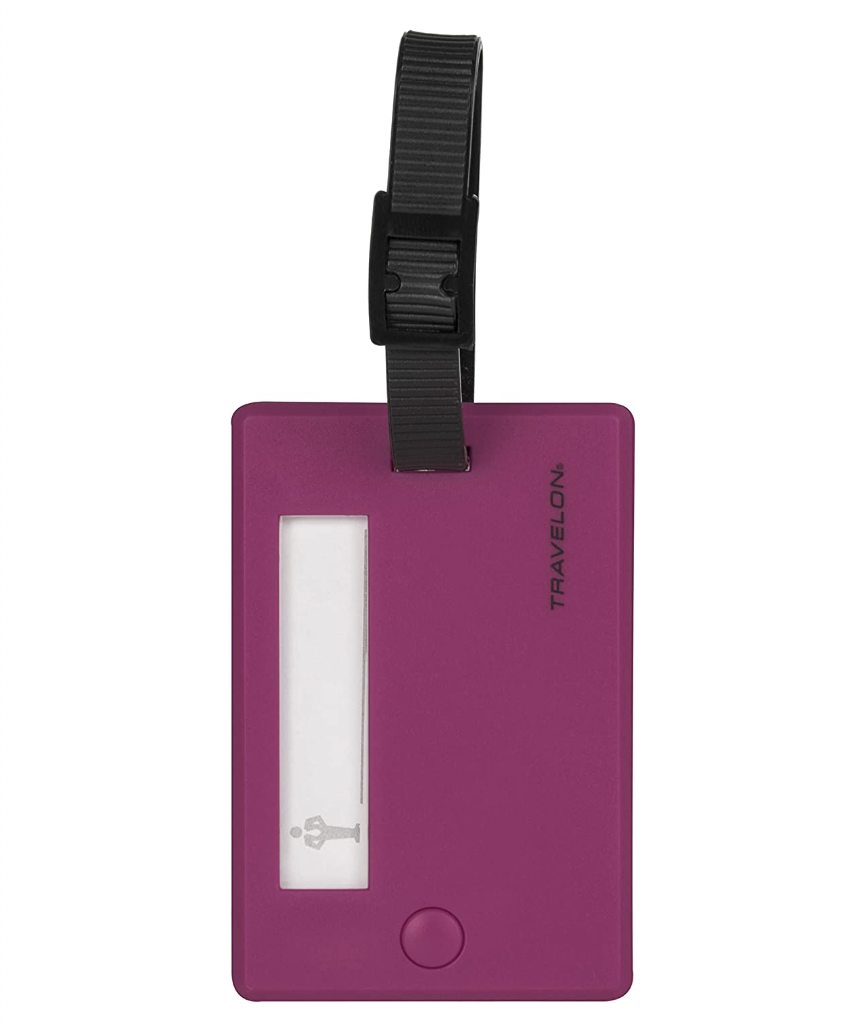 a luggage tag on a blank background