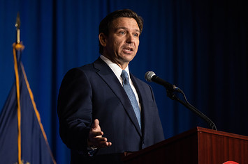 Florida Governor Ron DeSantis during the New Hampshire GOP's Amos Tuck Dinner