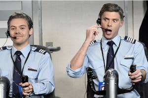 Harry Styles as an airplane pilot on SNL