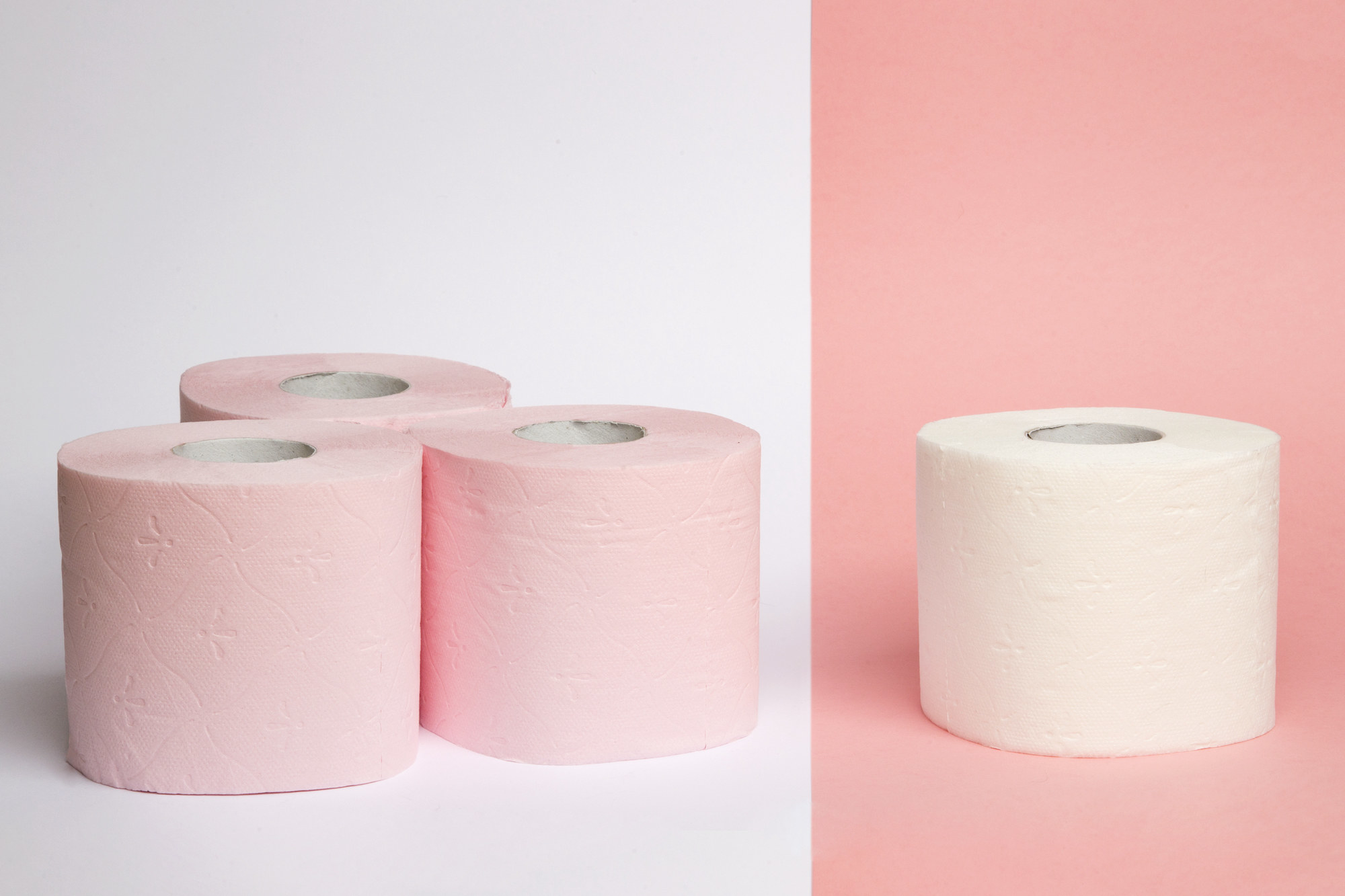 Pink toilet paper