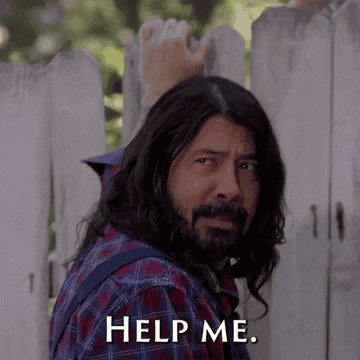 Gif of Dave Grohl asking for help