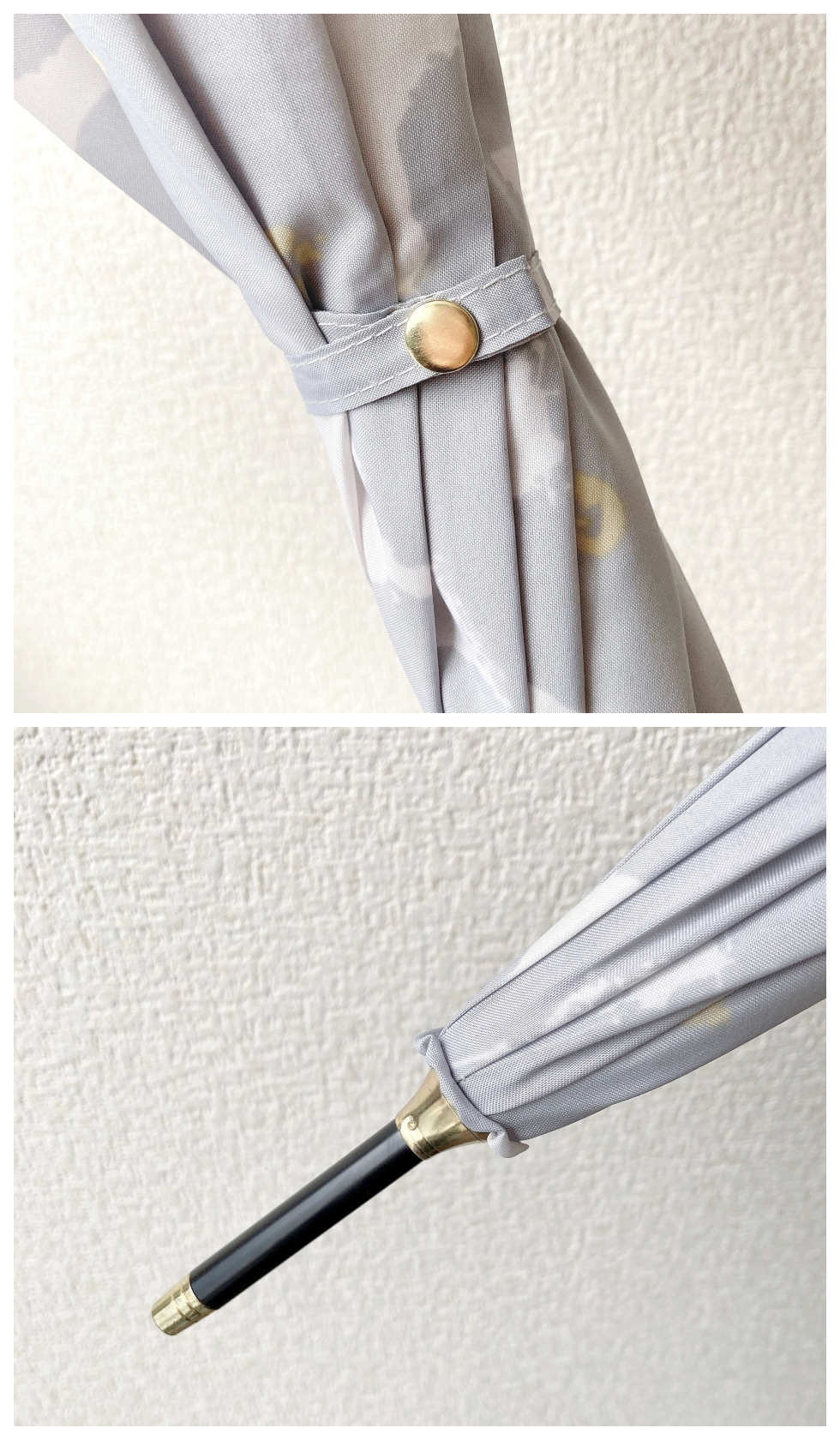 Francfranc（フランフラン）のオススメの傘「ハナプリント 長傘 58cm グレー（晴雨兼用）」