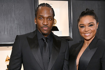 Pusha T and Virginia Williams attend the 65th GRAMMY Awards on February 05, 2023