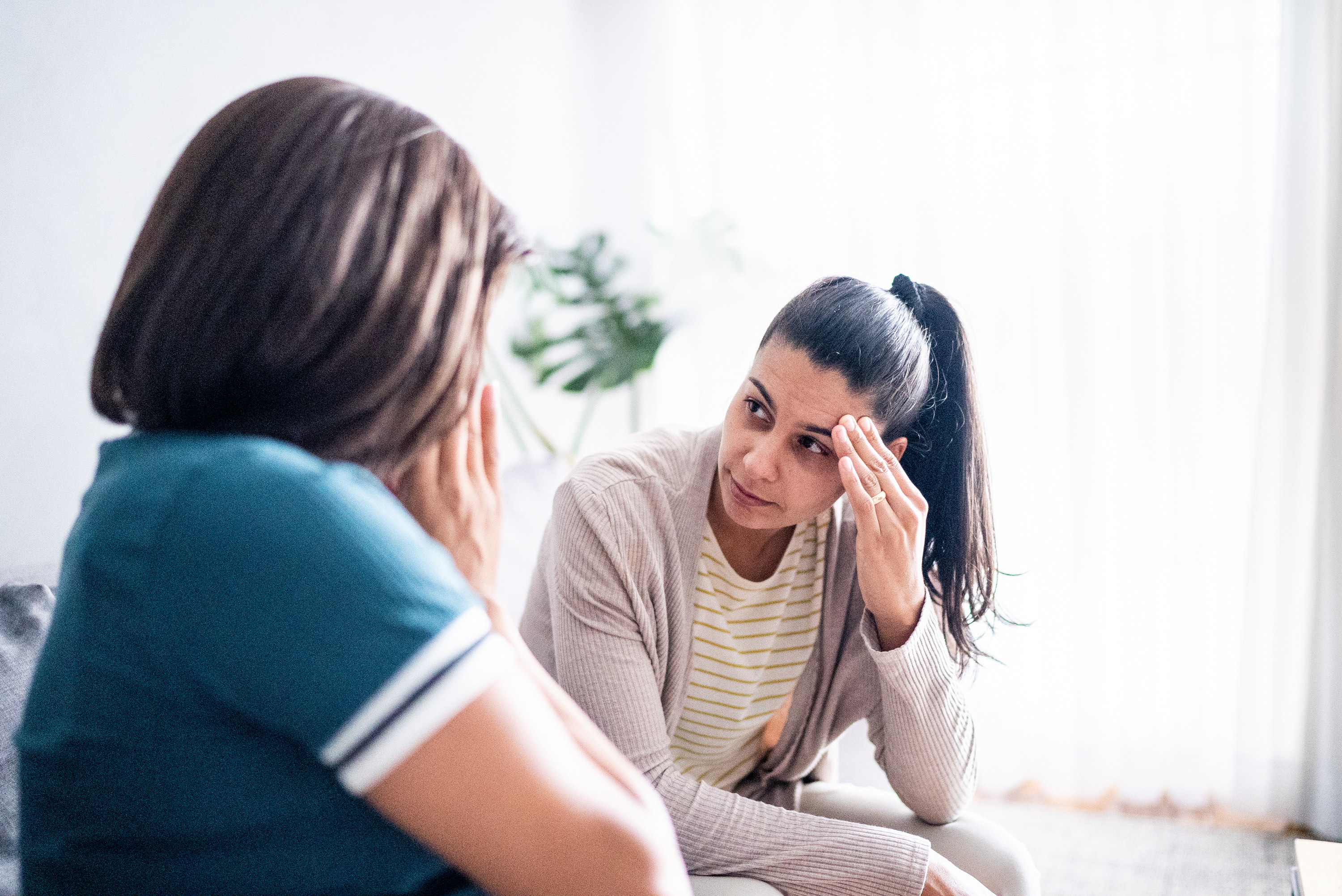A couple in the living room at home