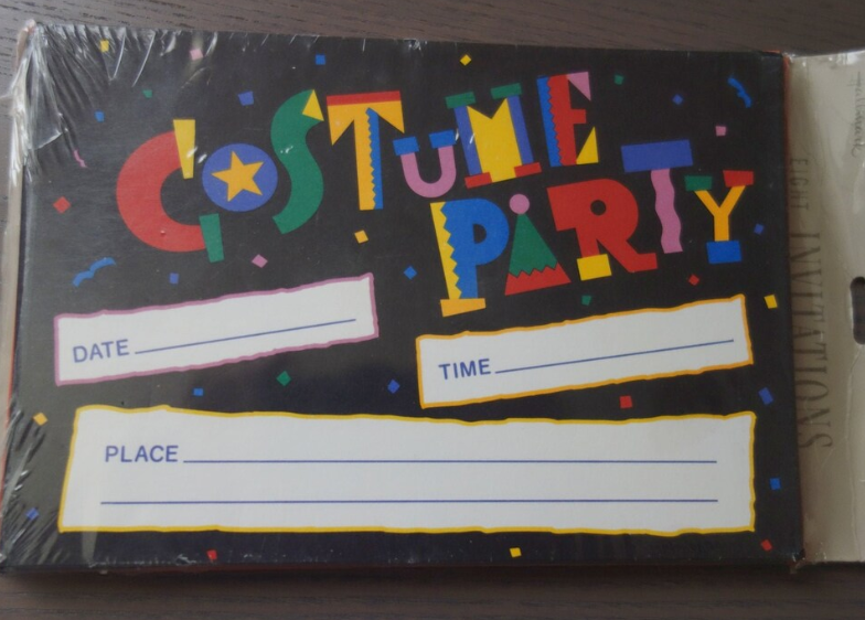 A &quot;Costume Party&quot; invite with date, place, and time lines to fill in