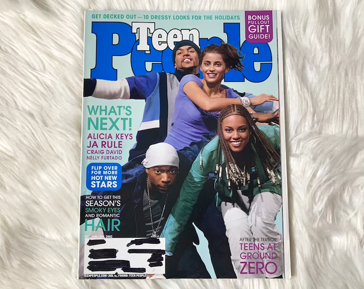 The cover of Teen People with Alicia Keys and Ja Rule