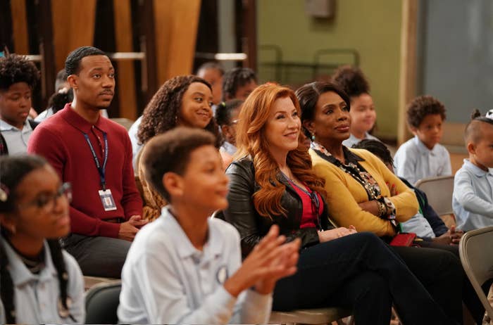 A school audience scene from Abbott Elementary