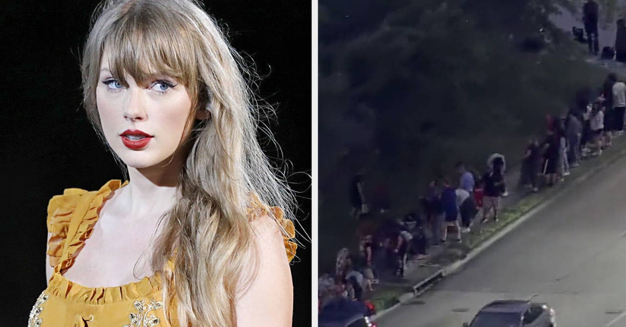 The Merch Lines For Taylor Swift’s Tour Are Going Viral For Being So Long, Like, They’re Being Filmed From Traffic Helicopters