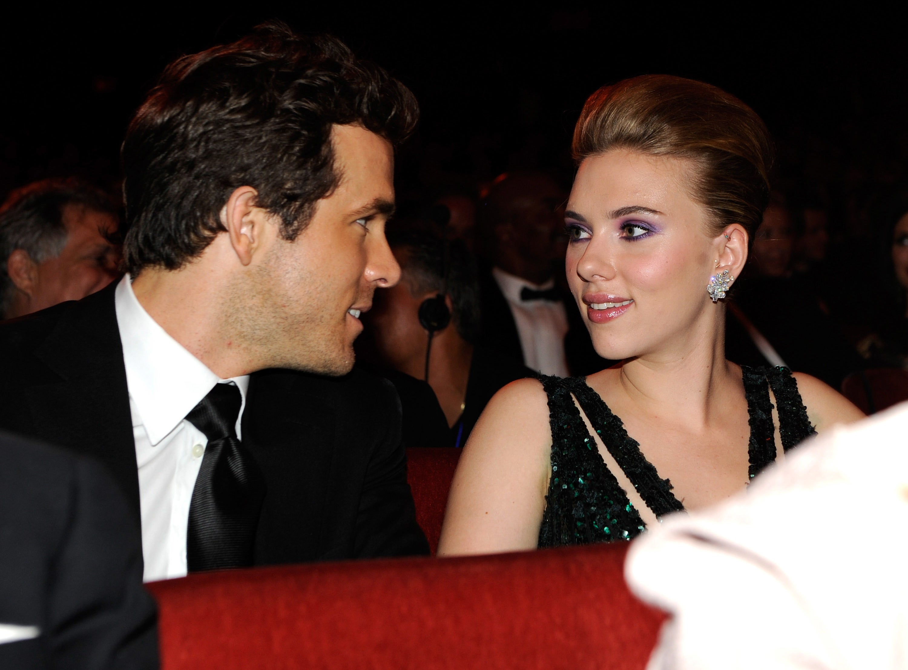 A closeup of Scarlett and Ryan