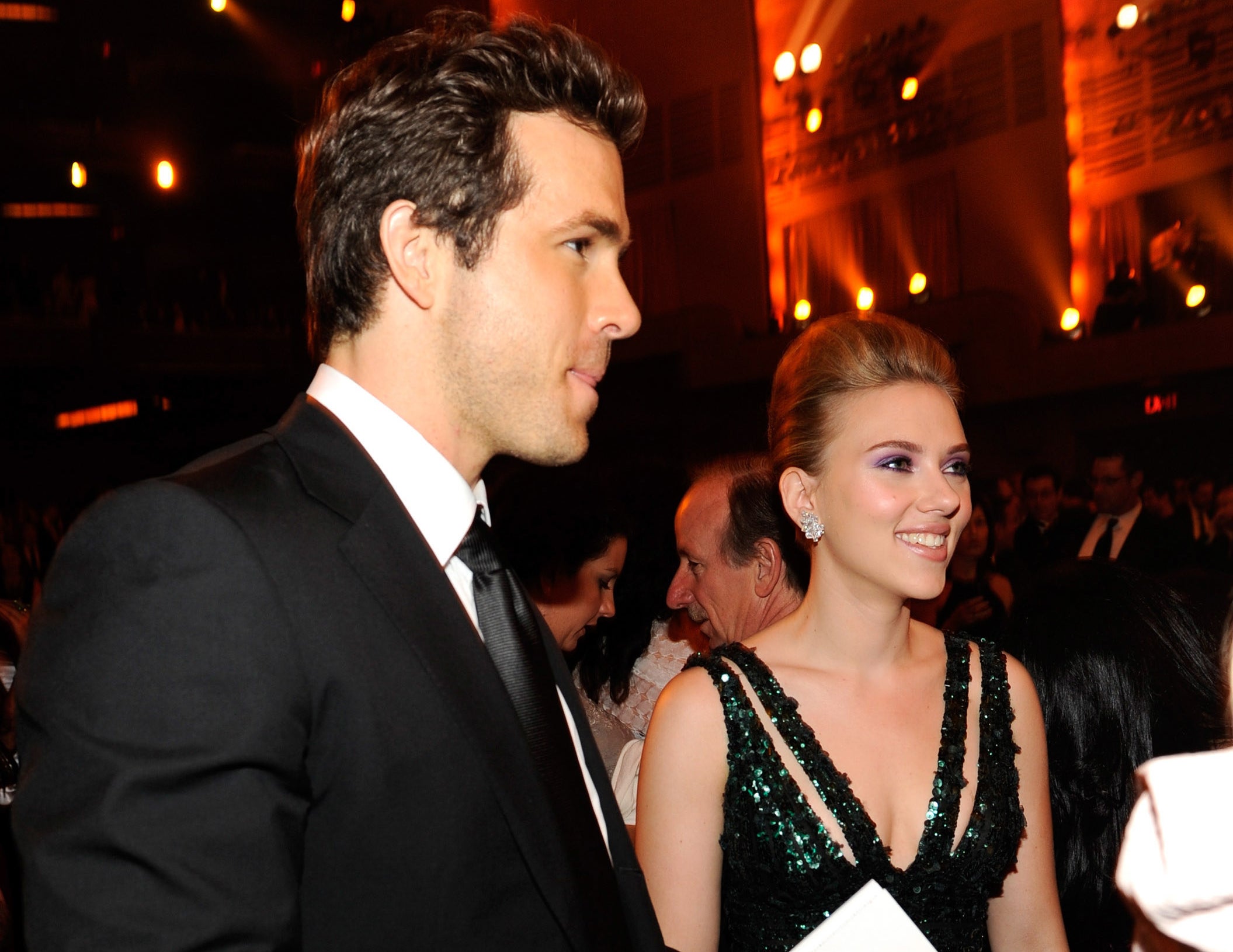 A closeup of Scarlett and Ryan
