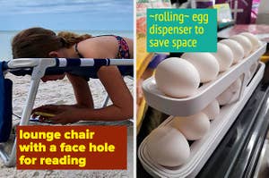beach chair and egg dispenser 
