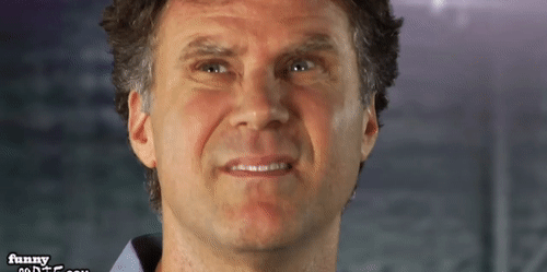 Will Ferrell cringes