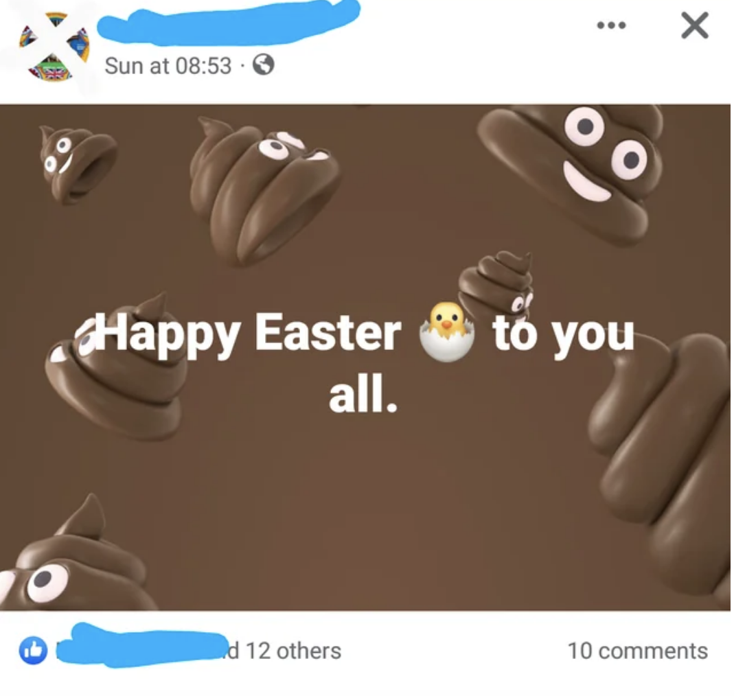 happy easter to you all all with poop emoji graphics