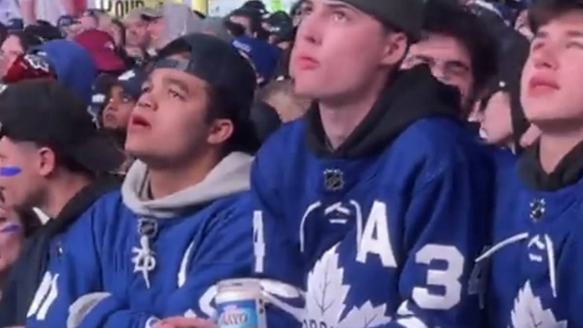A Toronto Maple Leafs fan is getting noticed on socials for eating licorice dipped in mayo. The video was taken last night during Game 2 of their Tampa series.