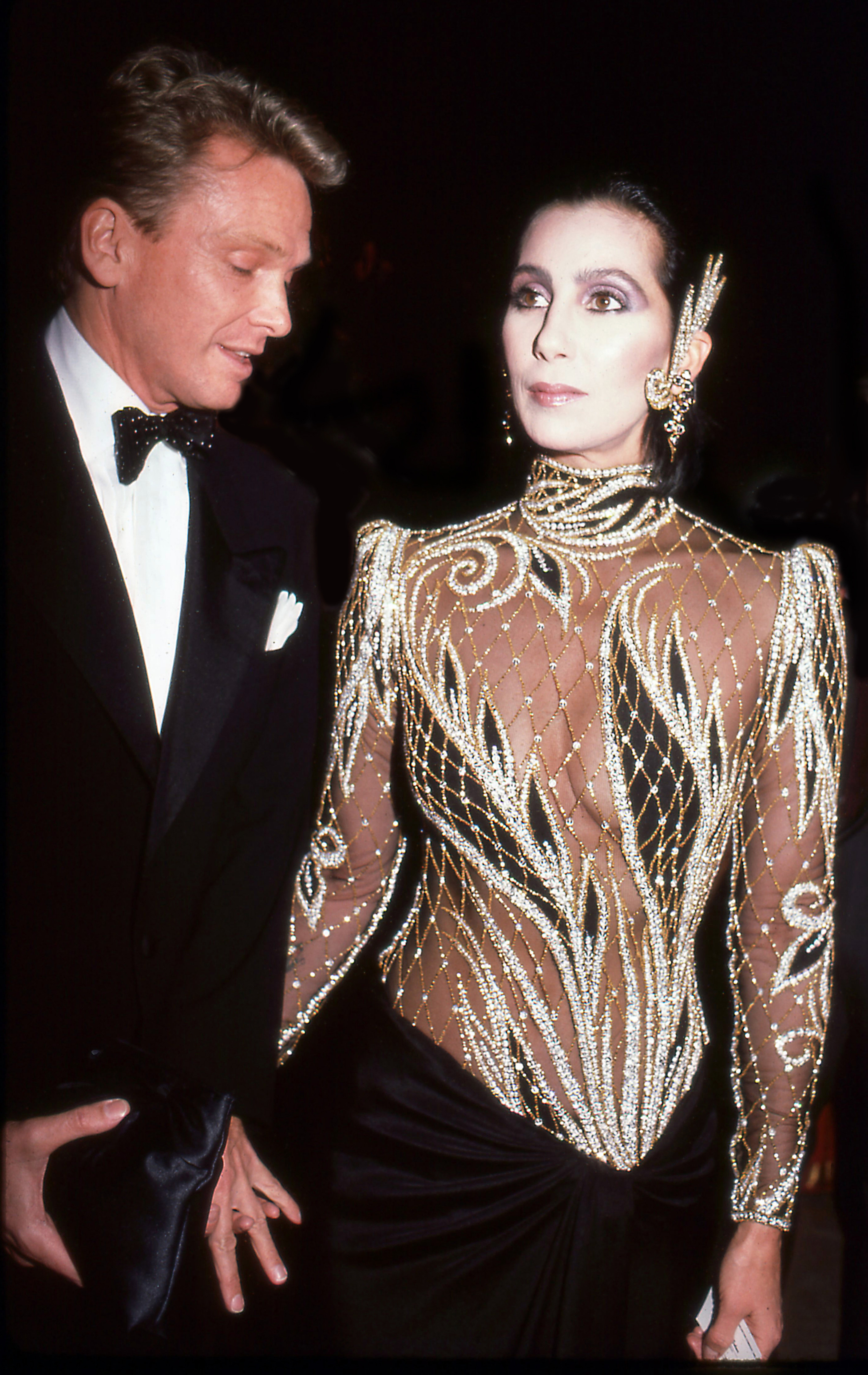 Cher and Bob Mackie at the 1985 Met Gala