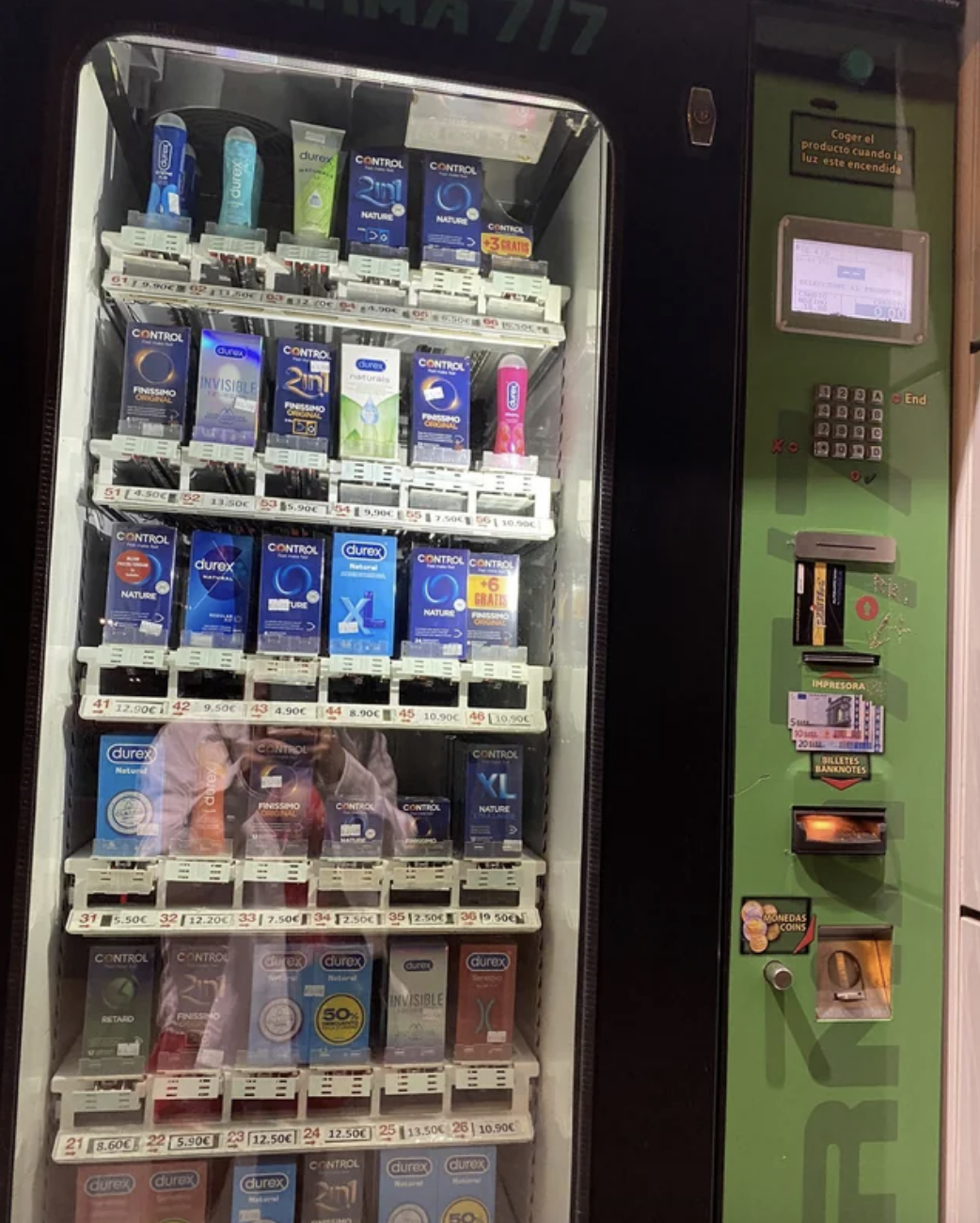 condoms and lube in a vending machine