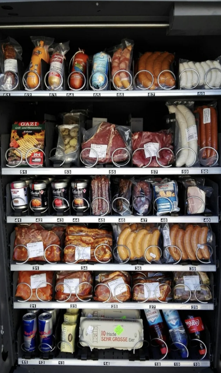 meat in a vending machine