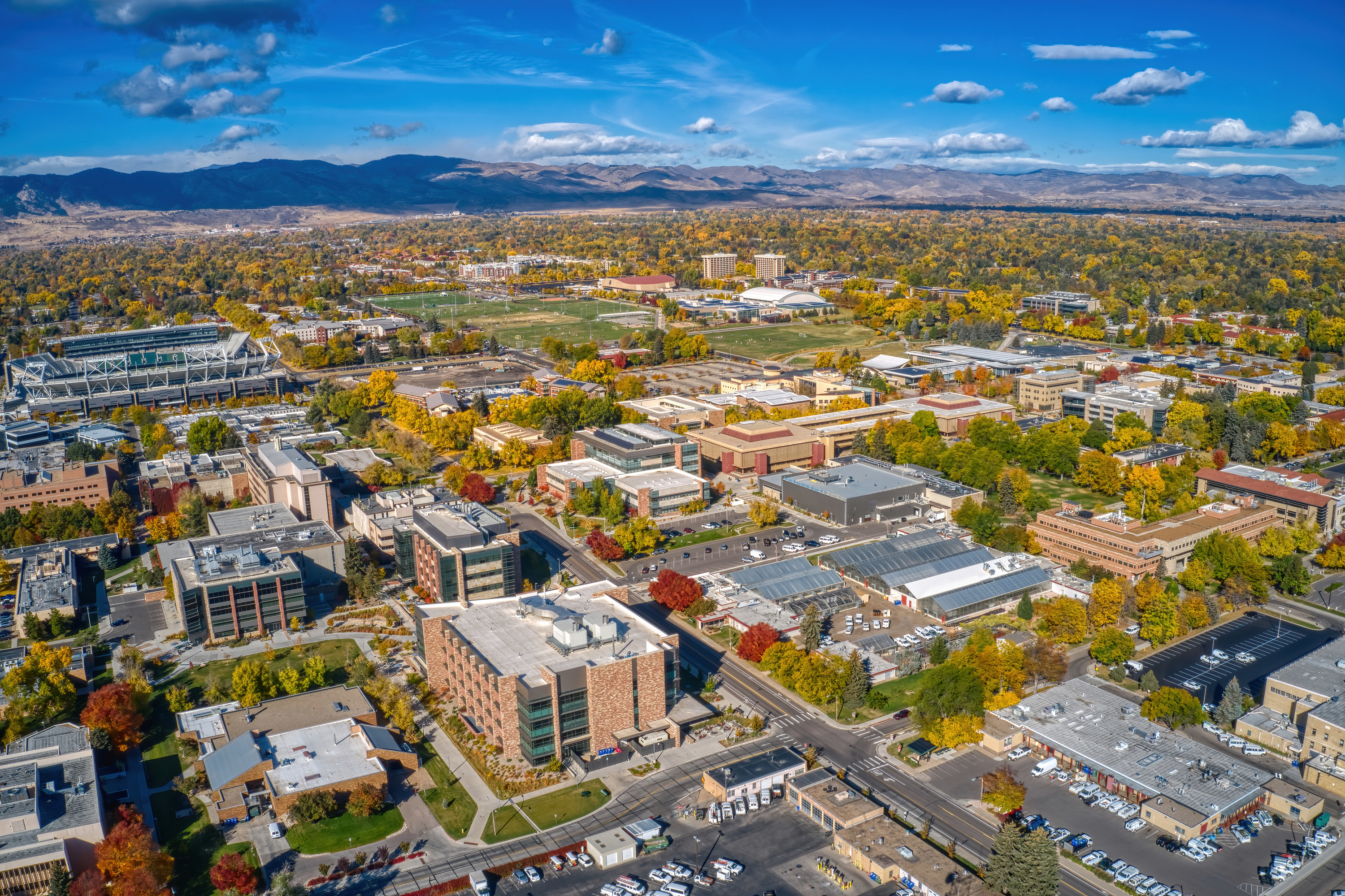 Aerial view of Fort Collins, Colorado