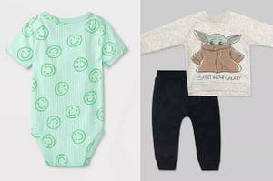 two images of baby clothes