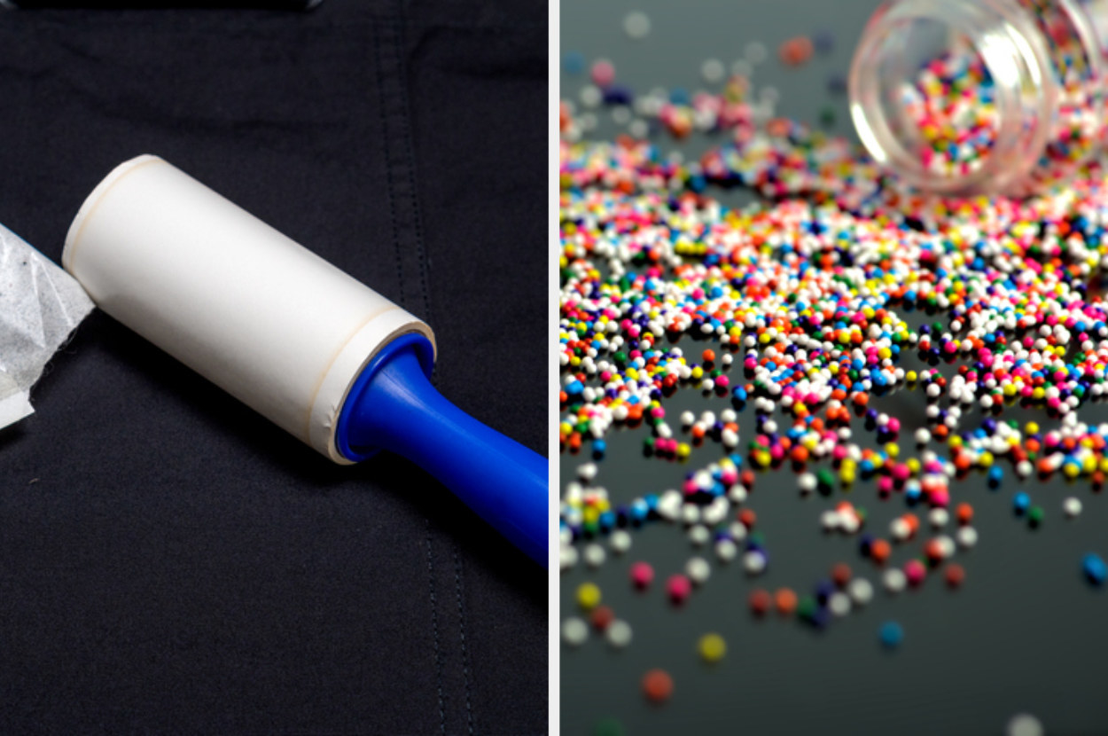 A lint roller and spilled sprinkles