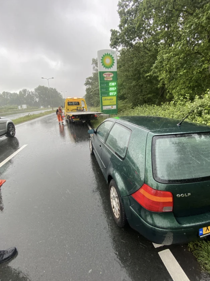 Cars on a rainy highway