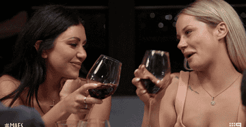 Two women clink their wine glasses on &quot;Married at First Sight&quot;