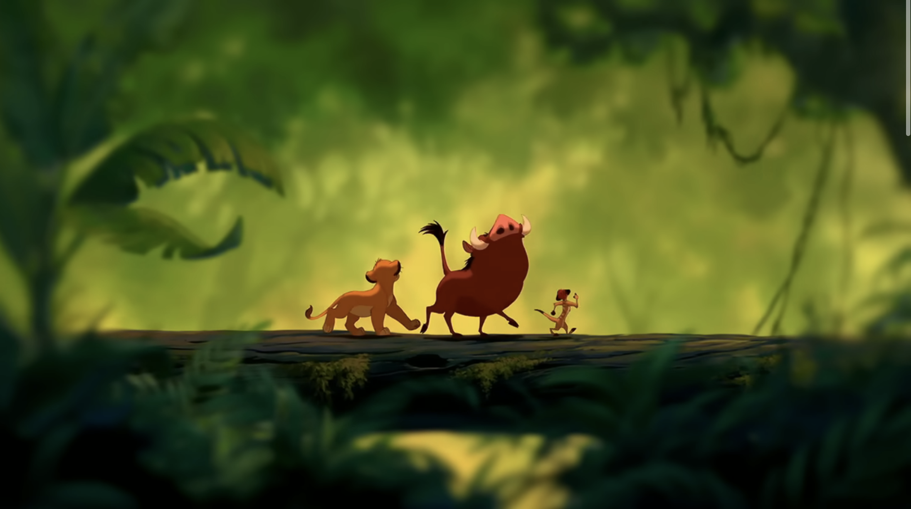 characters from The Lion King dancing in a line