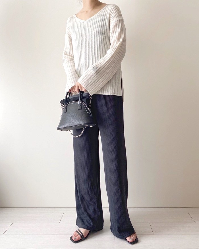 GU(ジーユー)のオススメのファッション「リブプルオンパンツ(丈標準68.0~72.0cm)」のコーディネート