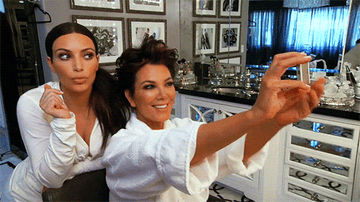 Kim Kardashian and her mom Kris pose for a selfie