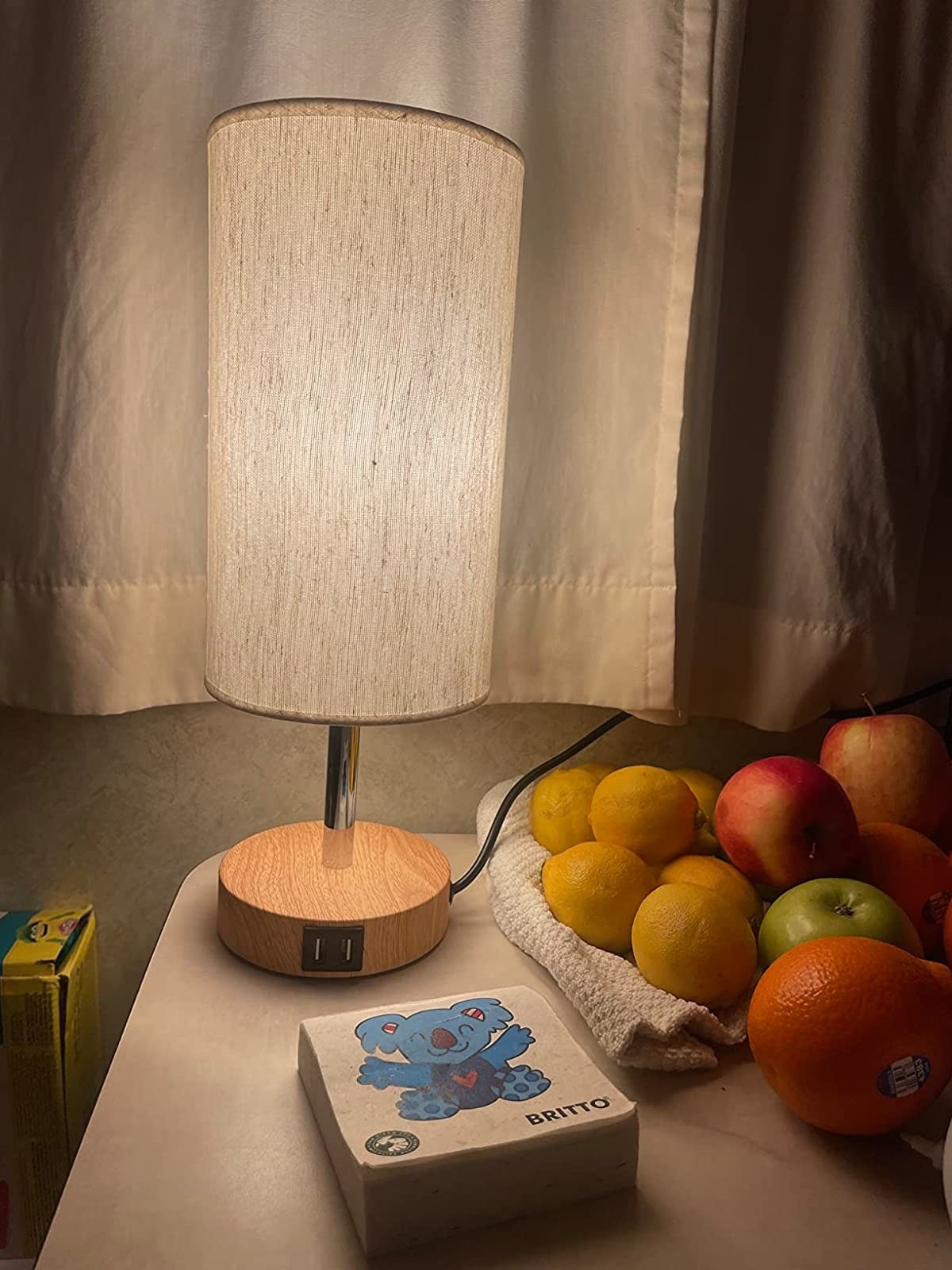 The lamp on a table