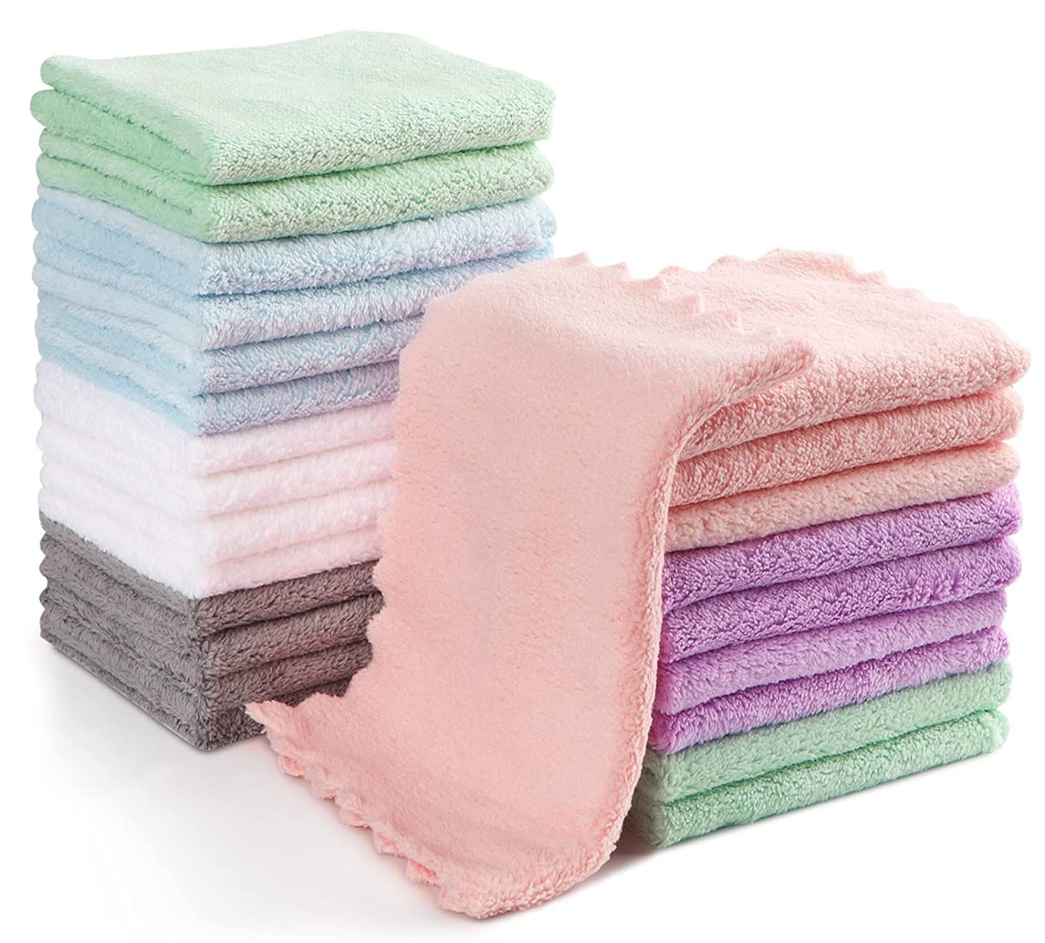 the colorful baby washcloths