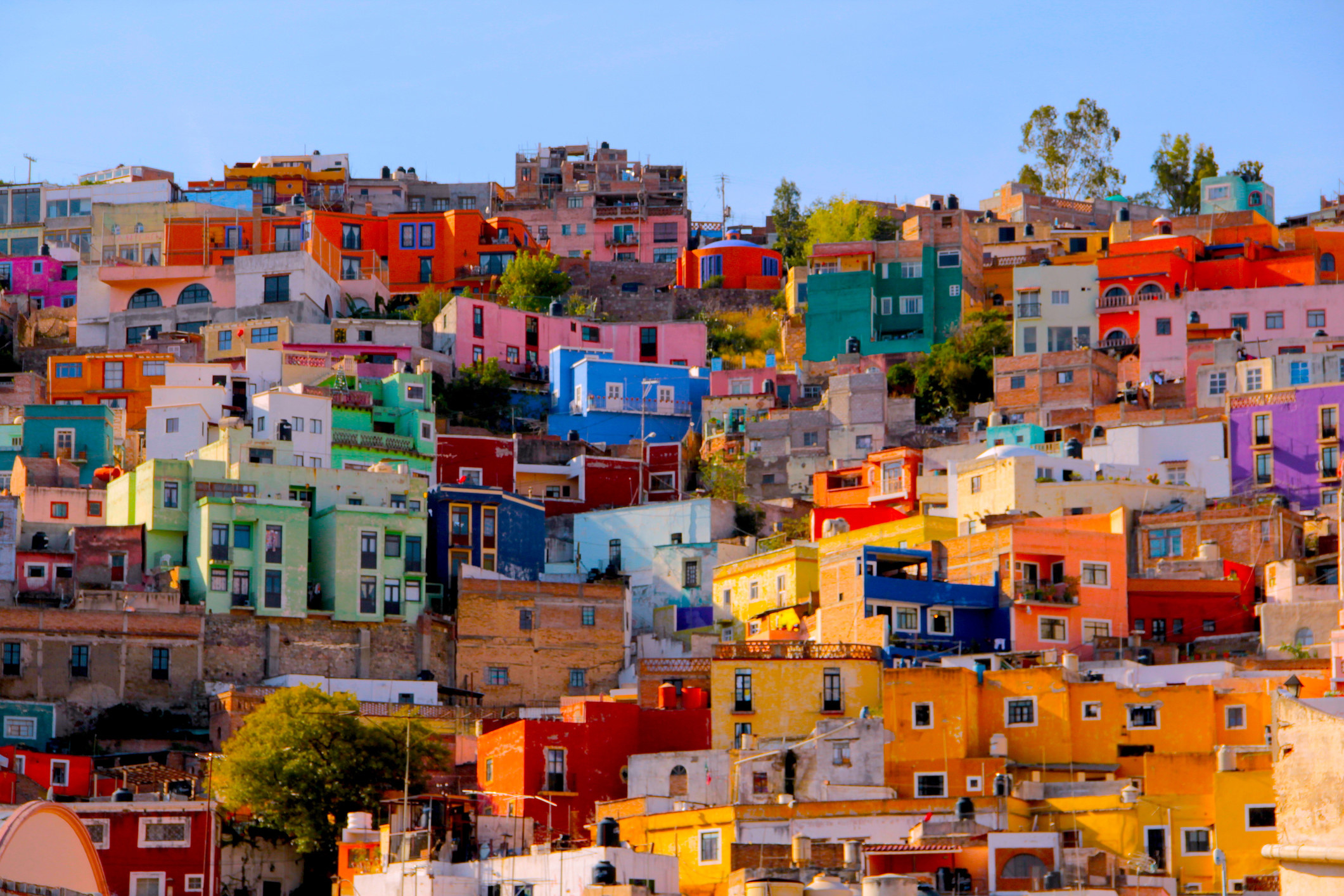 Colorful houses in Guanajuato, Mexico.