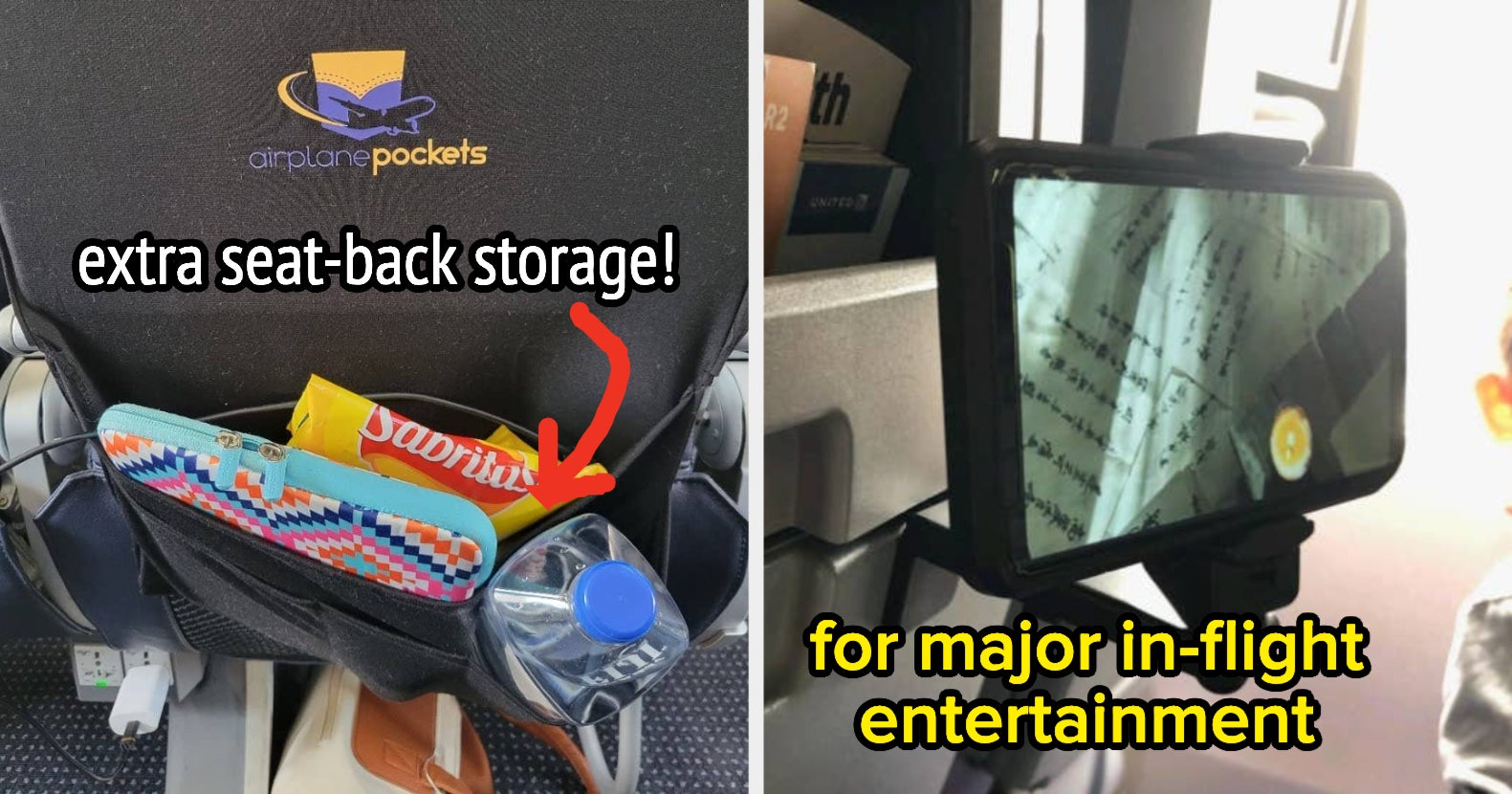 Airplane Pockets, Plane Seat Organizer