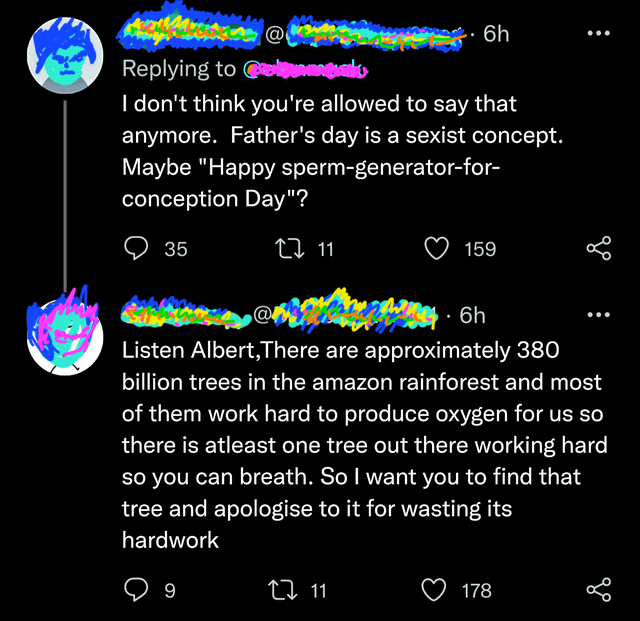 Screenshot of tweets