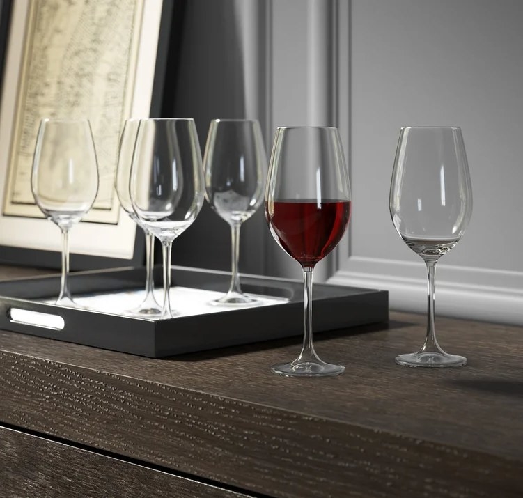 The six-piece wine glass set