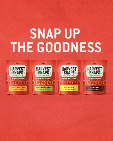 GIF of four animated bags of Crunchy Loops in all four flavors.