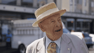 An old man laughing