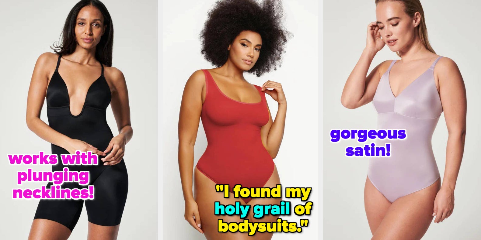 White Tummy Control Bodysuit For Women Plus Size Going Out Tank Tops V Neck  Slim Butt Lifter Body Shaper