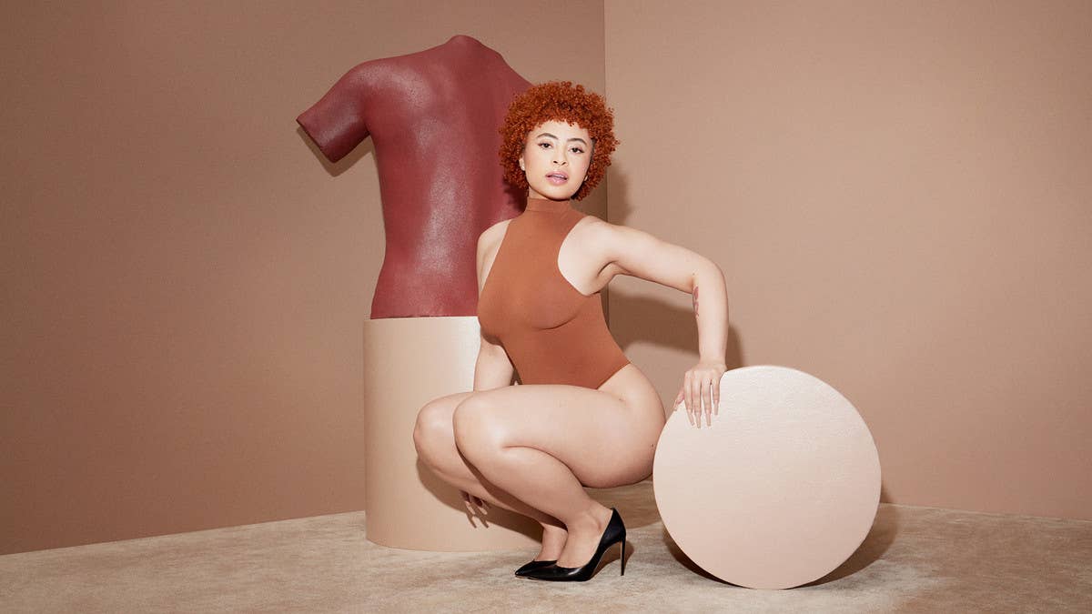Ice Spice and PinkPantheress are featured in the latest campaign from Kim Kardashian's shapewear empire SKIMS, captured by artist Vanessa Beecroft.