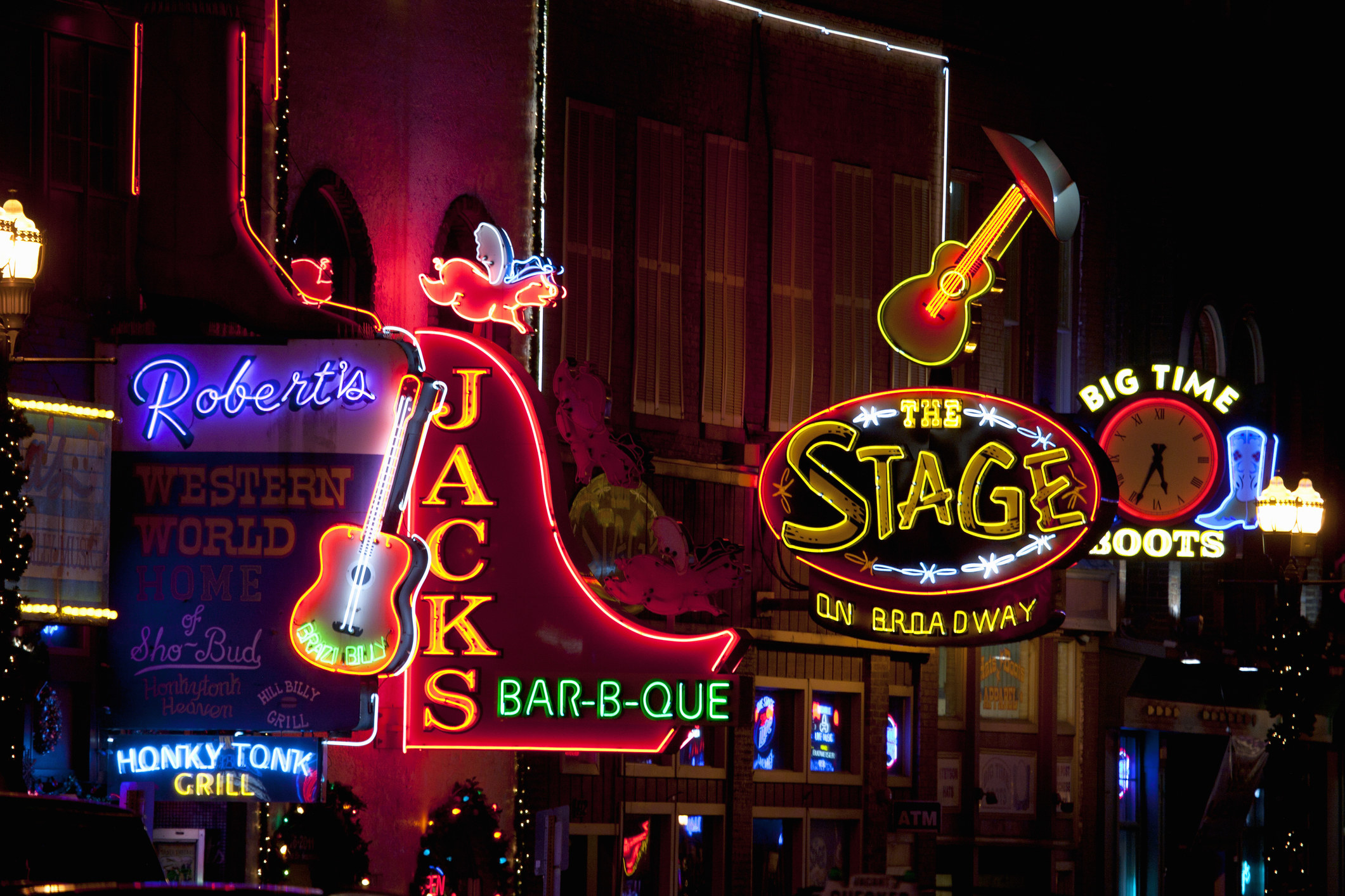 Neon Lights of Lower Broadway, Nashville.